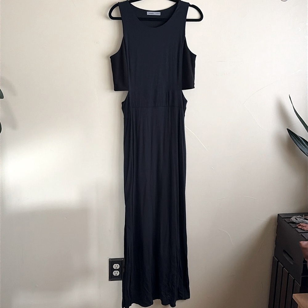 Athleta black cut out maxi dress